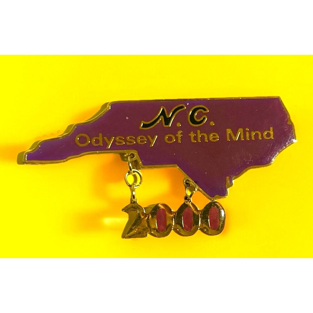 Y2K Odyssey Of The Mind 2000 North Carolina State-shaped OM Dangle Pin